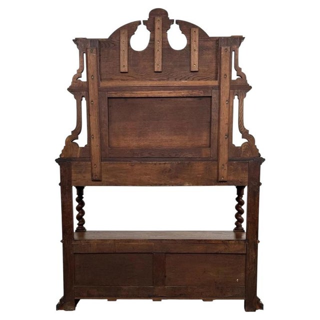 Antique English Golden Oak Sideboard with Barley Twist Supports, 1800s For Sale - Image 9 of 13