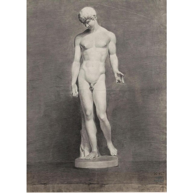 This is a large drawing of The Capitoline Antinous, chalk, dated and inscribed (lower right) 1836. The picture depicts a...