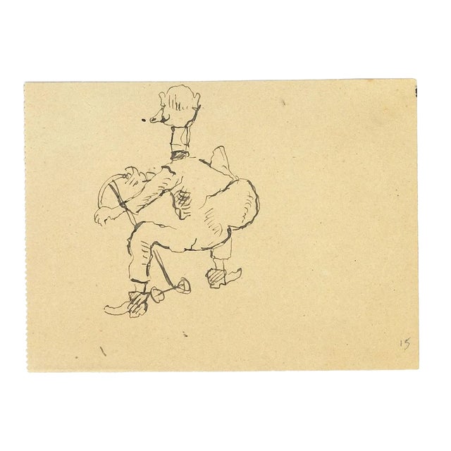 Leo Longanesi - Duck Man - Pen Drawing - 1937 For Sale