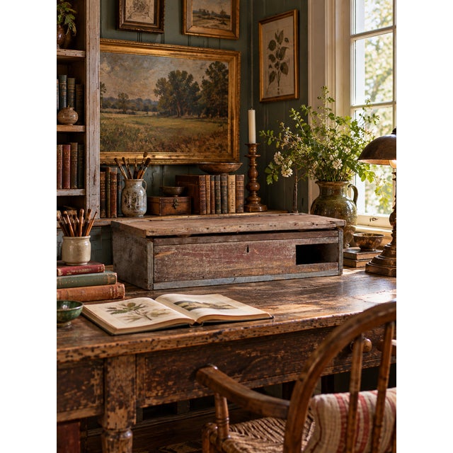 19th Century Antique Primitive Tabletop Secretary Cabinet For Sale - Image 5 of 8