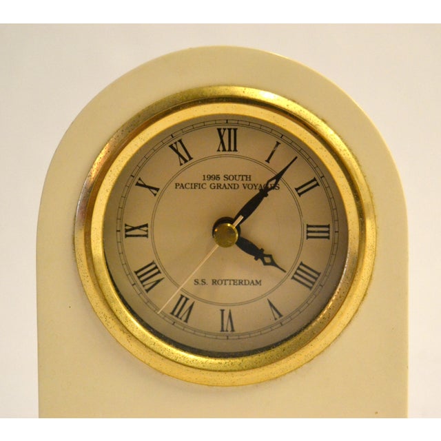 1995 Beige Desk Table Clock South Pacific Grand Voyage S S Rotterdam Classic For Sale - Image 13 of 15