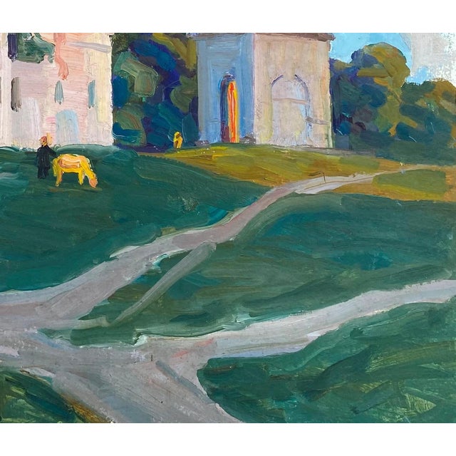 1970s Oil Painting: Ukrainian Orthodox Church Landscape, 48-68 For Sale - Image 6 of 6