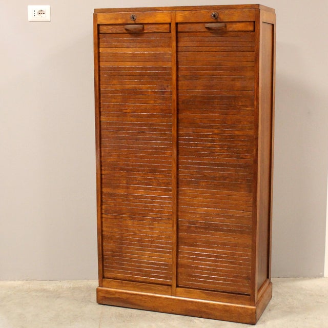 Vintage Filing Cabinet in Oak, 1930s For Sale - Image 11 of 11