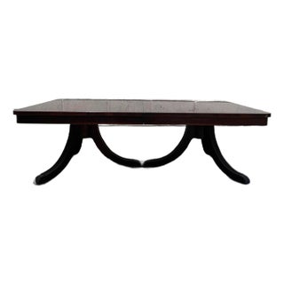 Mid Century Vintage Wood Coffee Table Double Pedestal Antique Minimalist For Sale