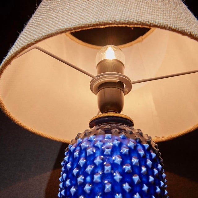 Mid-Century Swedish Stoneware Table Lamp by Gunnar Nylund for Rörstrand, 1950s, in Flawless conditions. Designed 1920 to...