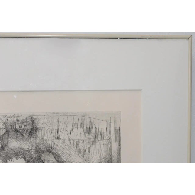 Paper Danny Edwards Abstract Black & White Etching C.1989 For Sale - Image 7 of 12