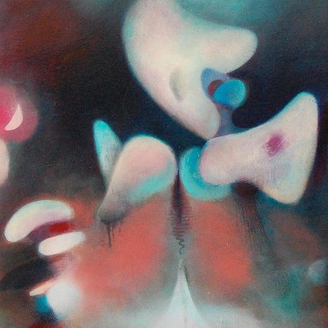Abstract Daniel Ketelhut, Surrealist Oil Painting on Panel "Soft Uprising" For Sale - Image 3 of 3