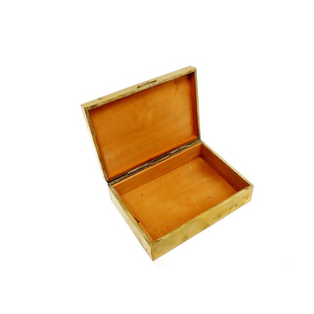 Vintage Solid Brass Enamel Brass Hinged Box | Chairish