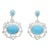 Turquoise and White Diamond Dangle Earrings in 18k White Gold - A Pair For Sale