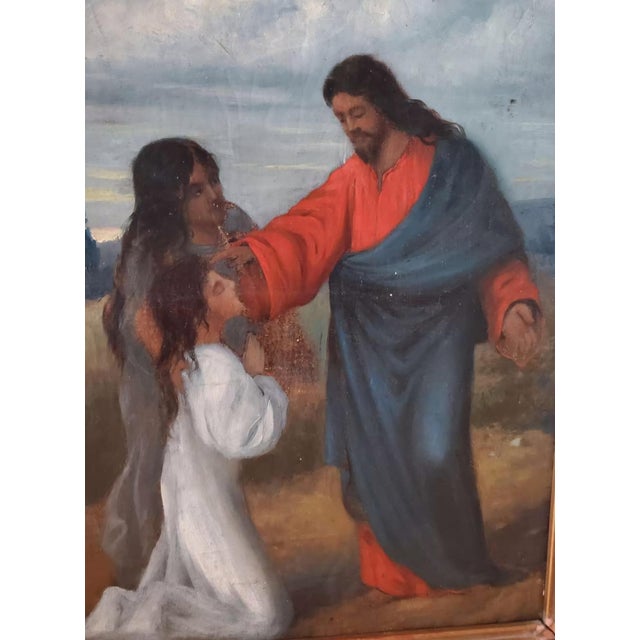 European School, 19th Century (Romantic/Nazarene Style) – Christ Blessing a Child **:** A tender and spiritually evocative...