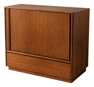 Mid-Century Modern Danish Teak Tambour Door Cabinet, 1960s