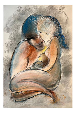 Gilbert Pauli, Family, Pastel on Paper, 1990s