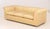 Modern Golden Silk Blend Upholstered Sofa For Sale - Image 4 of 7
