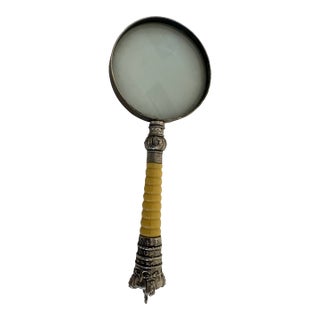 Vintage Hand Held Magnifying Glass For Sale