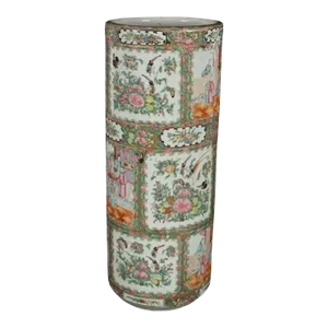 Antique Chinese Rose Medallion Umbrella Stand