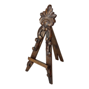 Vintage Carved Wood Table Top Picture Easel