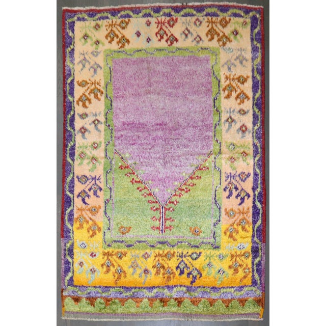 Textile Vintage Zabihi Collection Turkish Prayer Rug - 3'5" x 4'9" For Sale - Image 7 of 9
