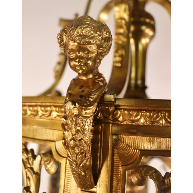 French Late 19th Century French Louis XVI Style Gilt Bronze Lantern For Sale - Image 3 of 13