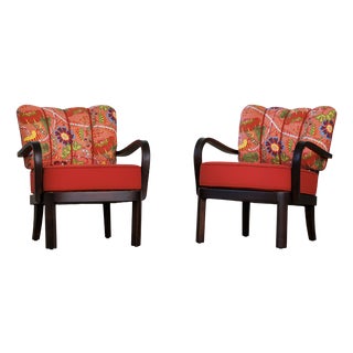 No. 903 and 904 Armchairs in Printed Upholstery by Josef Frank and Wool Upholstery from Kvadrat, 1930s, Set of 2 For Sale