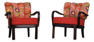 No. 903 and 904 Armchairs in Printed Upholstery by Josef Frank and Wool Upholstery from Kvadrat, 1930s, Set of 2