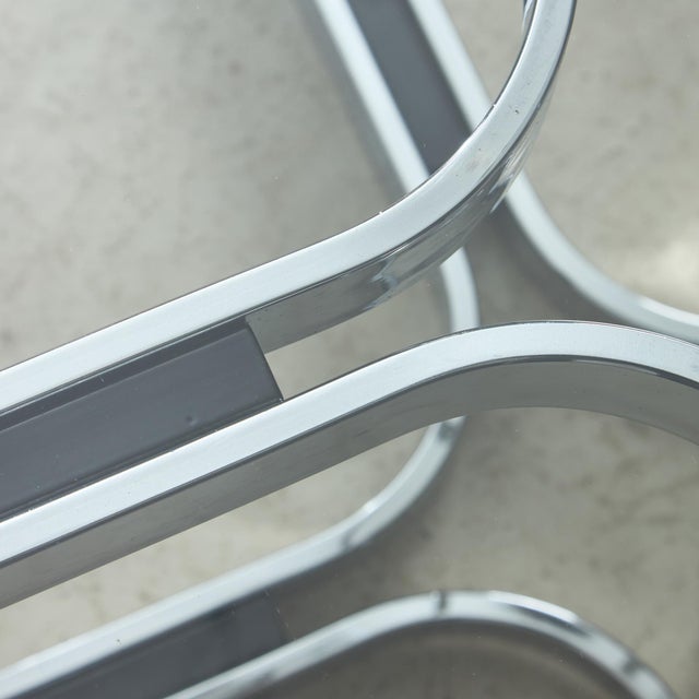 Sculpted Chrome Base Coffee Table with Glass Top For Sale - Image 14 of 18