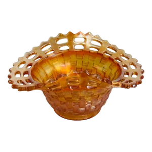 1910s Fenton Marigold Carnival Glass Blackberry Basketweave Bowl