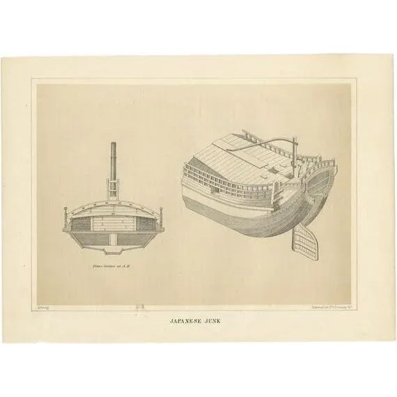 After W. Heine and E. Brown, Japanese Junk, 1856, Paper For Sale - Image 6 of 6