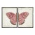 Split Pink Butterfly in Pewter Shadowbox - 46" x 29", Set of 2 For Sale