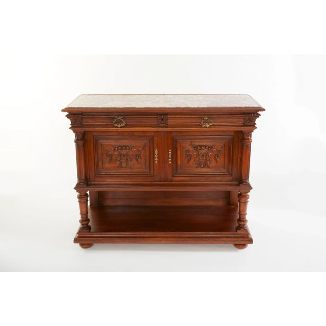 Contemporary 19th Century French Carved Oak Server Sideboard For Sale - Image 3 of 13