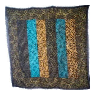 Yves Saint Laurent Large Leopard Scarf 54x54 For Sale