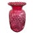Vintage Fenton Cranberry Pinch Coin Dot Overlay Art Glass Vase With Ruffled Rim – 8.25” For Sale