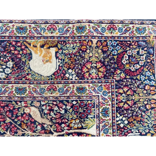 1950s Vintage Pictorial Kerman Rug For Sale - Image 5 of 18