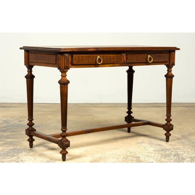 Late 19th Century French Napoleon III Walnut Writing Desk For Sale - Image 16 of 18