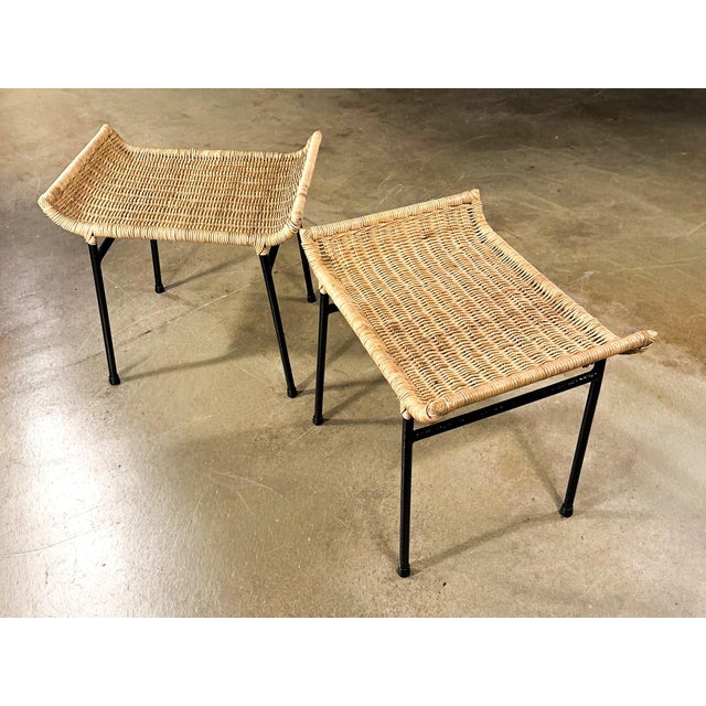 Pair of Caned Stools with Iron Frame by Carlo Hauner, Forma, Brazilian Modern, 1950s - Lot 851B For Sale - Image 12 of 13