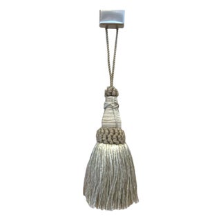 Key Tassel in Pewter / Gray With Looped Ruche Detail For Sale