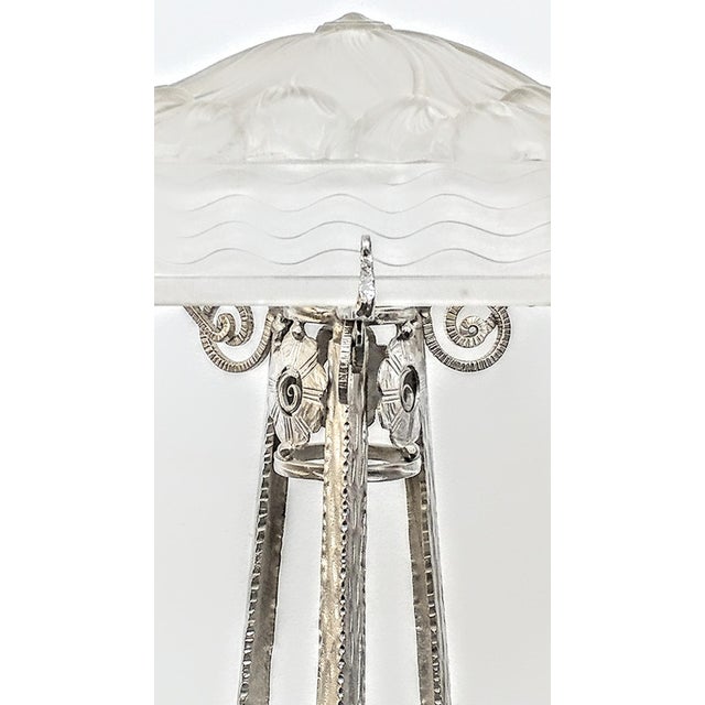 French Art Deco Wrought Ion Table Lamp For Sale In New York - Image 6 of 10