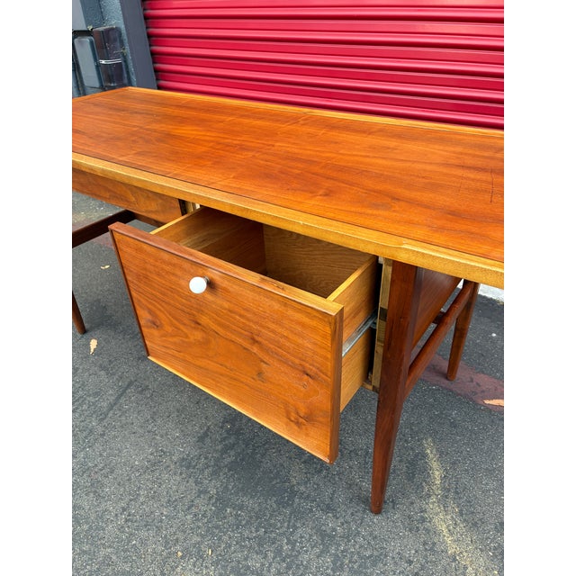 Drexel Declaration Vintage Mid Century Drexel Declaration Desk by Kipp Stewart For Sale - Image 4 of 9