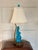 1970s 1970s Chinese Ceramic Glazed Turquoise Seated Figure Table Lamp For Sale - Image 5 of 12