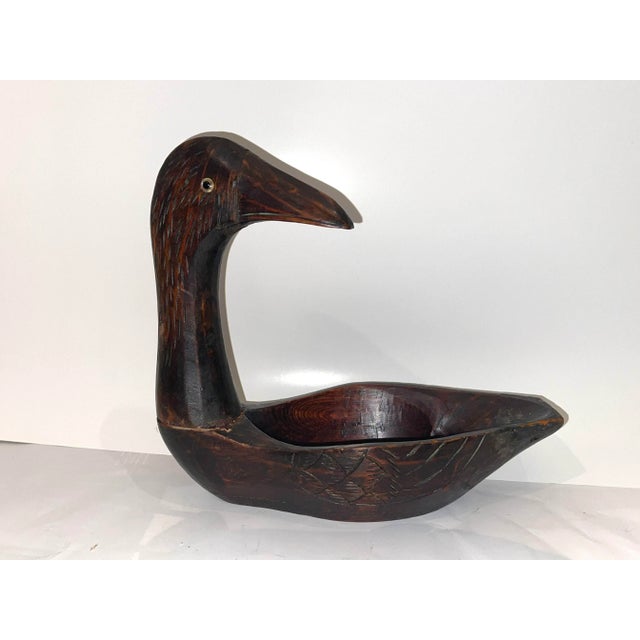 Primitive Carved Wood Duck Decoys Boats - Pair of 2 For Sale - Image 4 of 13