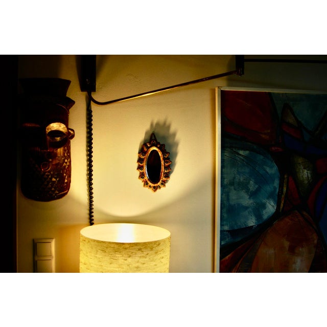 Goldenrod Cabochon Mirror by Georges Pelletier for La Roue Vallauris, 1950 For Sale - Image 8 of 11