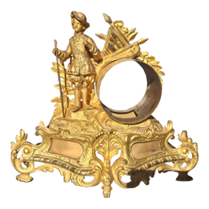 C1800 French Rococo Louis XVI Mercury Gilt Bronze Figural Clock Case/ Frame