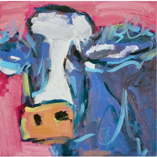 Abstract Cow in Pink Oil Painting For Sale