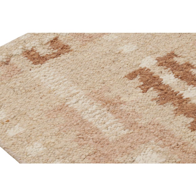 Rug & Kilim’s Scandinavian Style Rug With Pink, White and Beige-Brown Patterns For Sale In New York - Image 6 of 7