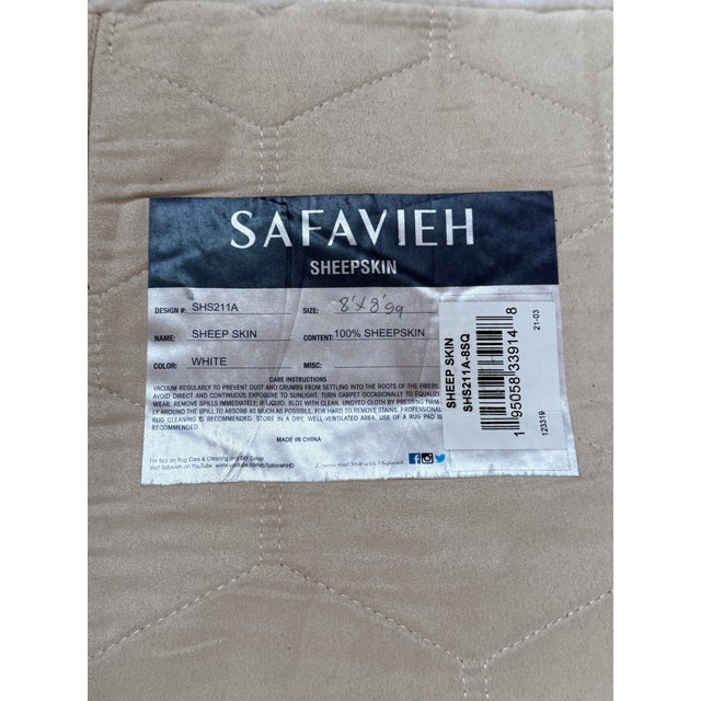 2010s 7ft 10in × 7ft 10in Safavieh Sheepskin Area Rug For Sale - Image 5 of 13