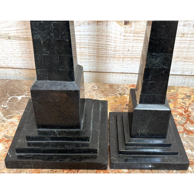 Pair of Graduated Tessellated Specimen Marble Obelisks by Maitland-Smith For Sale - Image 13 of 14