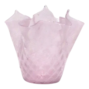 Italian Pink Handkerchief Art Glass Vase