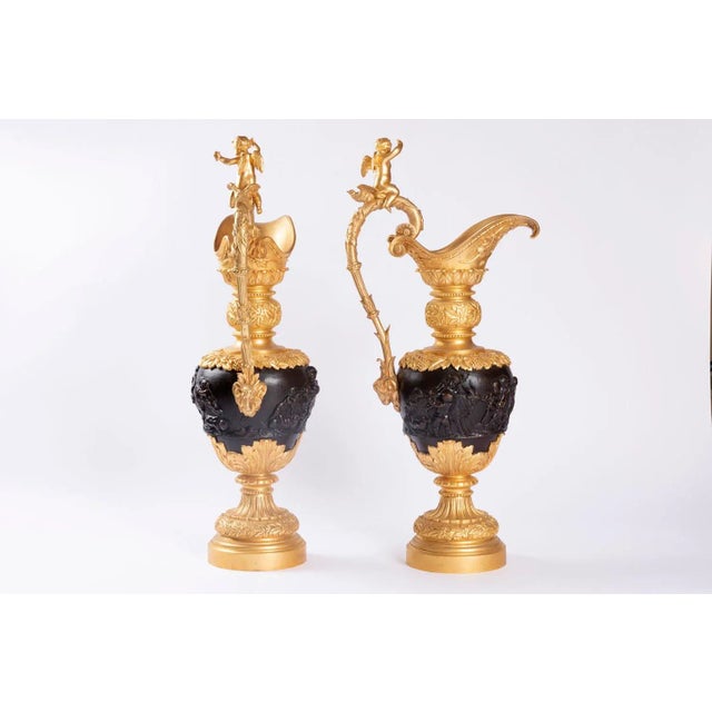Antique Patinated Bronze Ewers, Set of 2 For Sale - Image 9 of 15