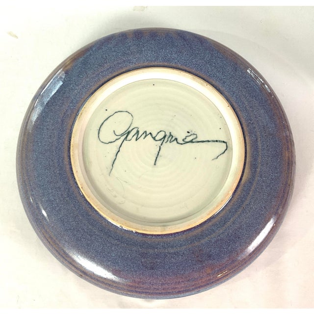 Ceramic Handcrafted Studio Art Pottery Pedestal Plate/Shallow Centerpiece Bowl/Tazza For Sale - Image 7 of 9