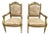 1950s Pair of Louis XVI–Style Giltwood Armchairs With 22k Gold Leaf For Sale