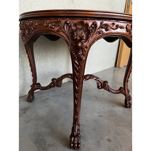 20th Mariano Garcia Spanish Side Table With Highly Carved Top and Legs For Sale In Miami - Image 6 of 11